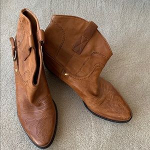 Franco Sarto leather cowboy boots/low